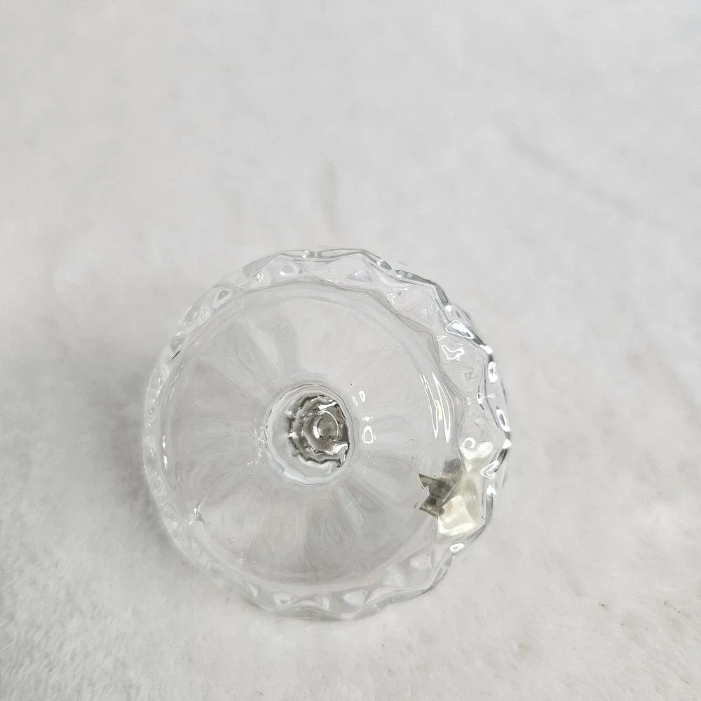 Zajercat Crystal Ring Holder 24% Lead Yugoslavia Vintage Round Base Post Clear